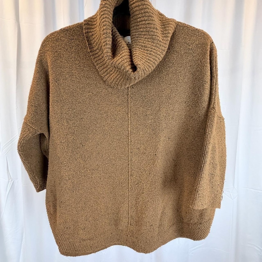 Time and Tru Womens Brown Marled Cowl Neck Oversized Knit Sweater Size M 8-10